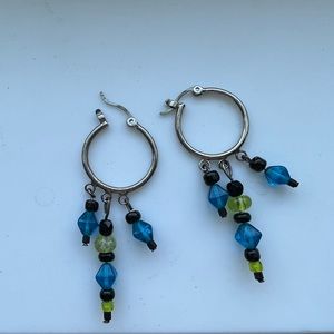 Cute earrings silver with beads